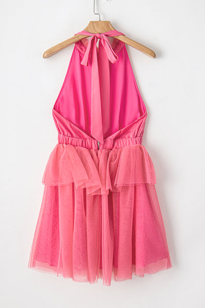 Strawberry Pink Halter Dress