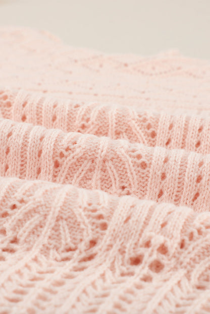 Pink Drop Shoulder Knit Sweater
