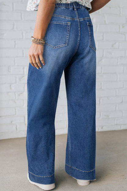 Dark Blue Acid Wash Plus Size Jeans