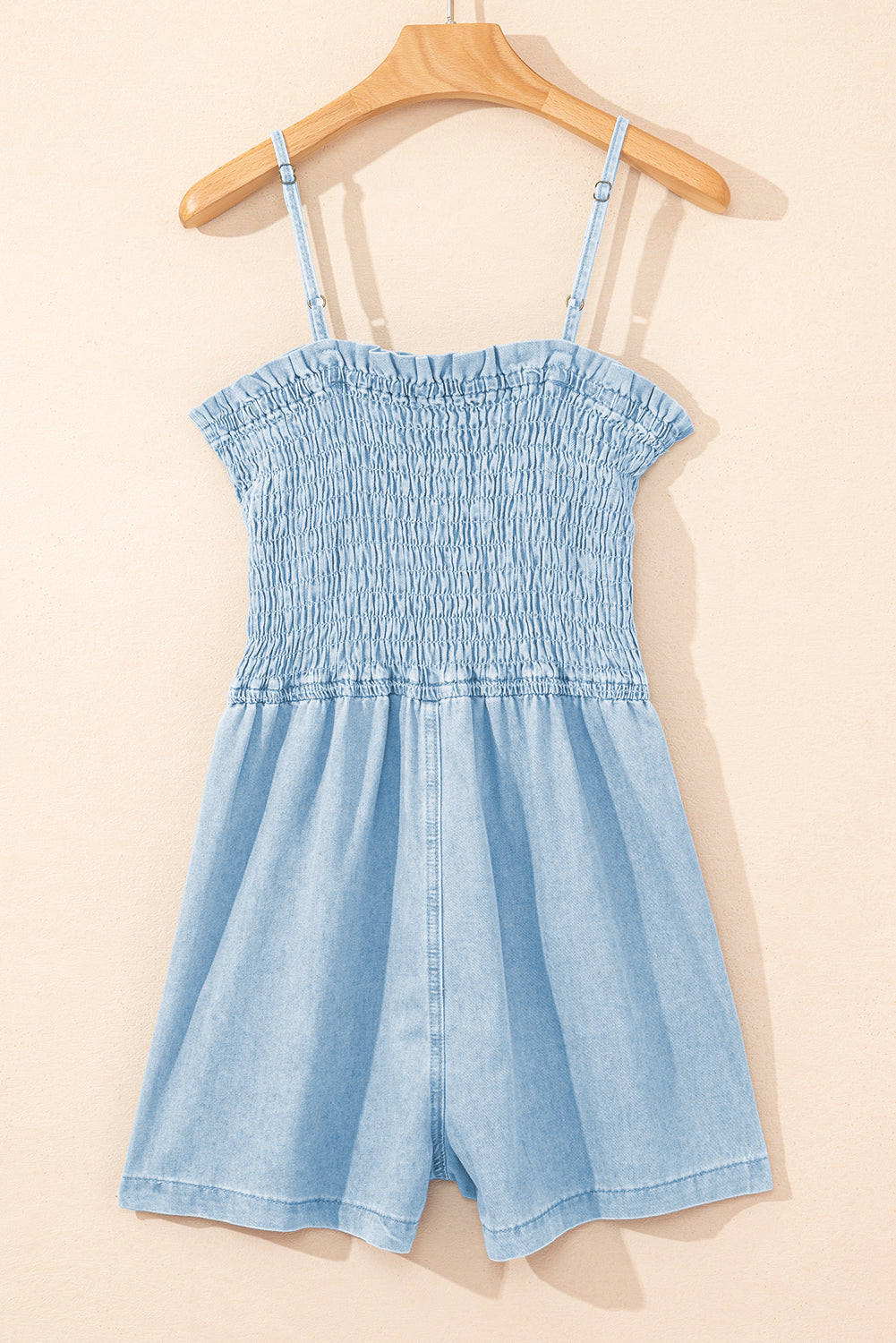 Beau Blue Smocked Denim Romper