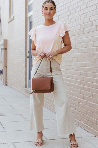 Pink Sequin Sleeves T-Shirt