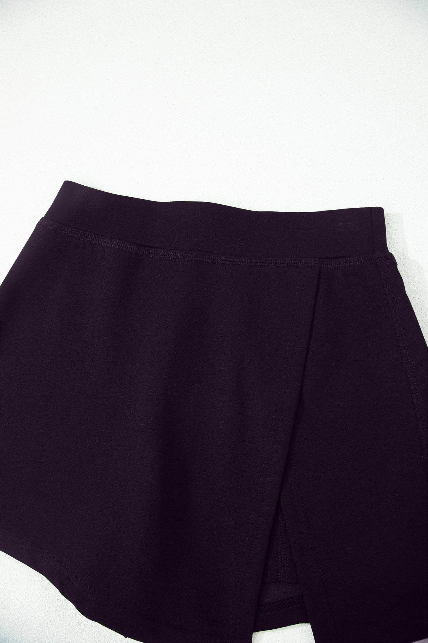 Black Faux Wrap Skort