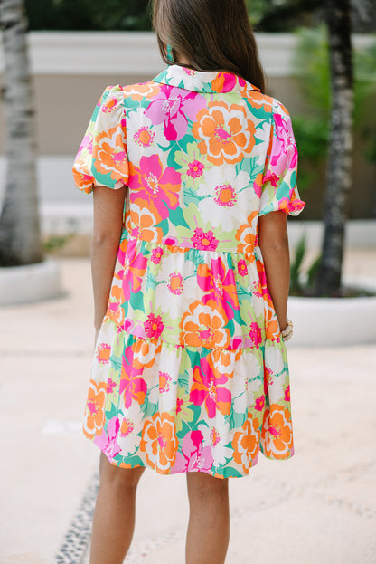 Pink Floral Babydoll Dress