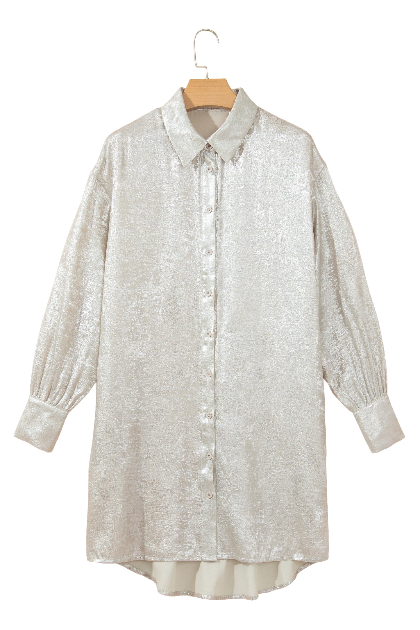 Champagne Mini Long Sleeve Shift Dress