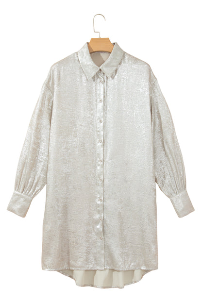 Champagne Mini Long Sleeve Shift Dress