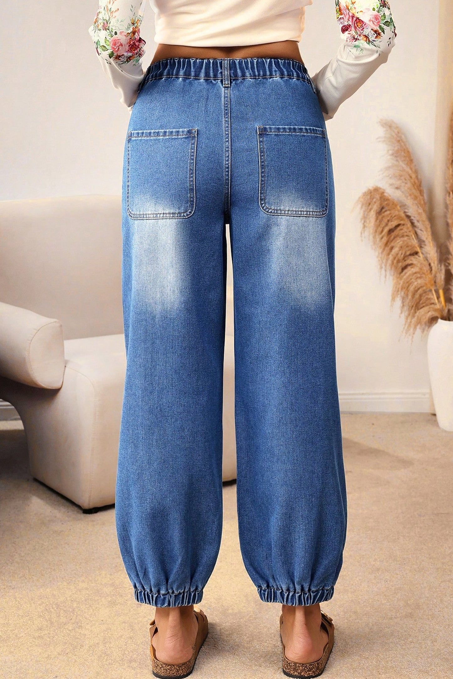 Blue Casual Loose Fit Jeans