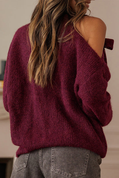 Burgundy Bow Asymmetric Jersey