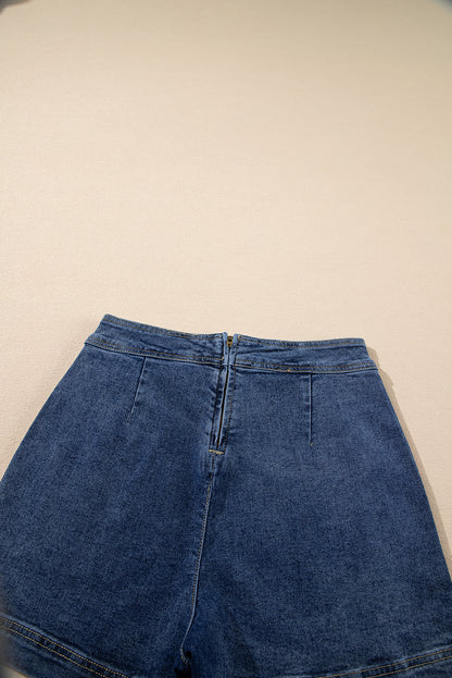Ashleigh Blue Faux Wrap Mini Denim Skort
