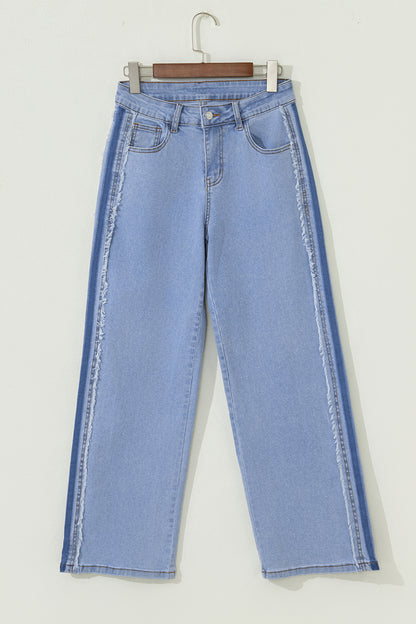 Beau Blue Contrast Frayed Jeans