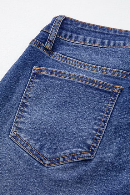 Dark Blue Wash Cropped Jeans