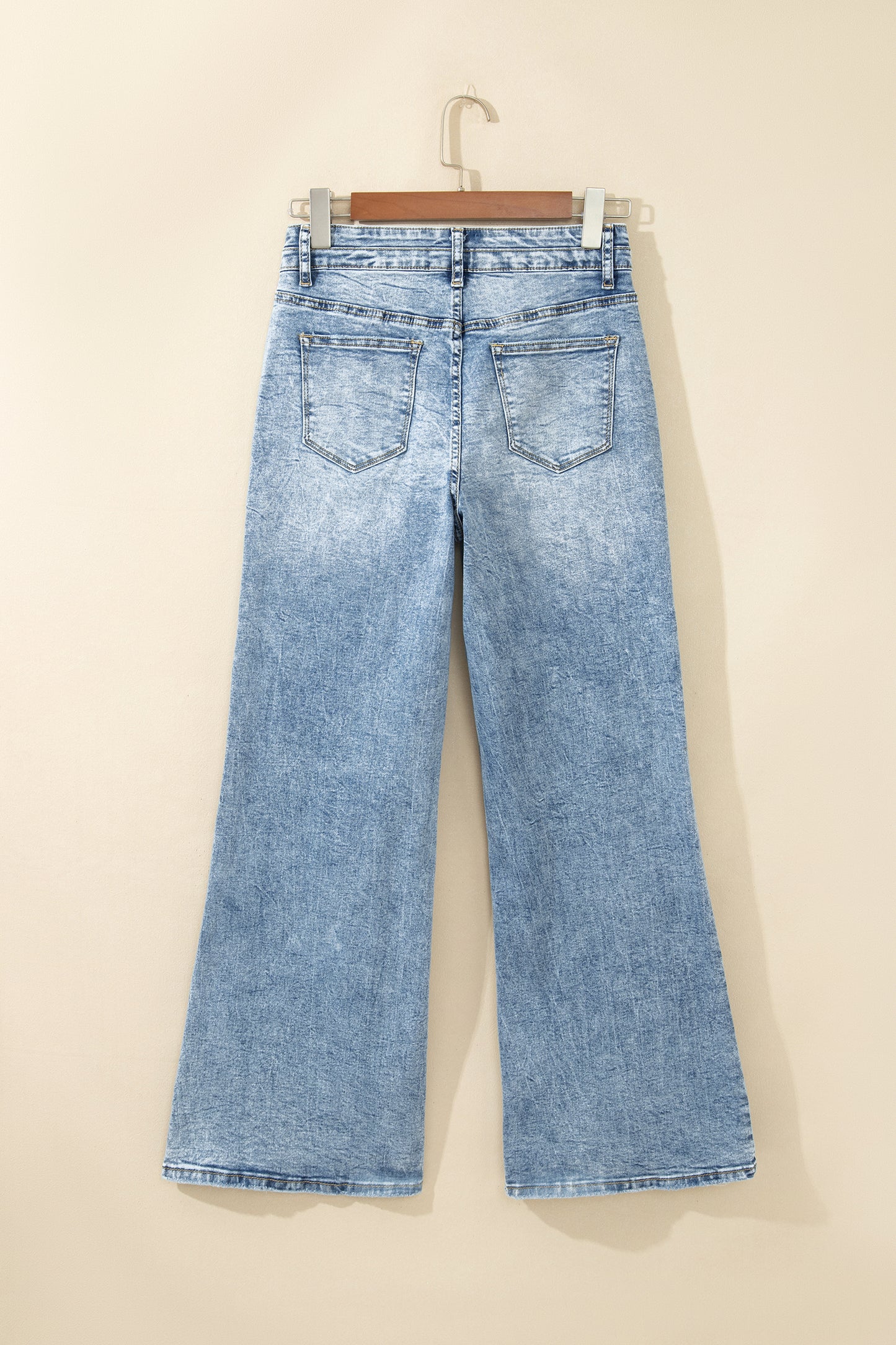 Blue Acid Wash Flare Jeans
