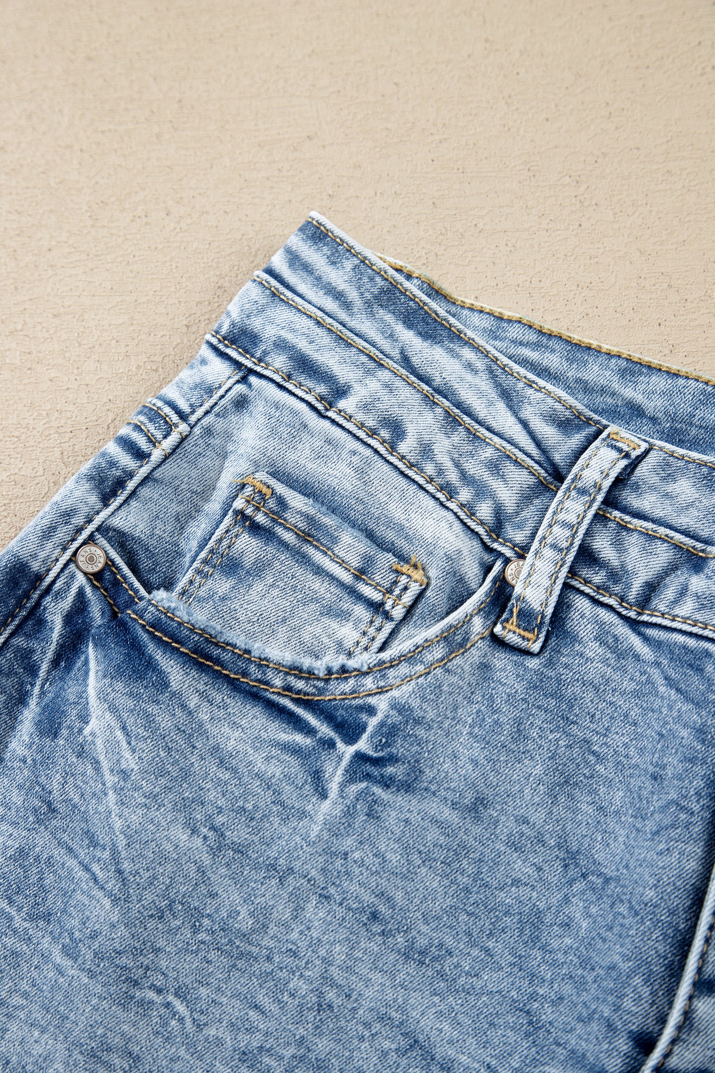 Blue Acid Wash Flare Jeans