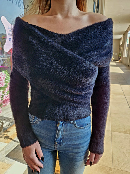 Black Off shoulder knit