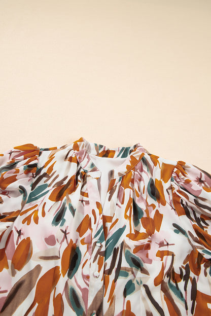 Brown Abstract Printed Mini Dress
