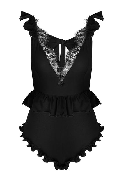 Lace Trim Teddy Lingerie