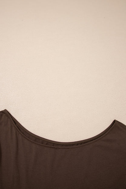 Coffee Plus Size Short Sleeve Blouse