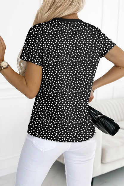 Black Cheetah Print Short Sleeve T-Shirt