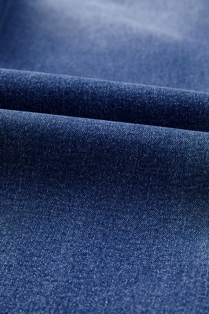 Dark Blue Wash Cropped Jeans