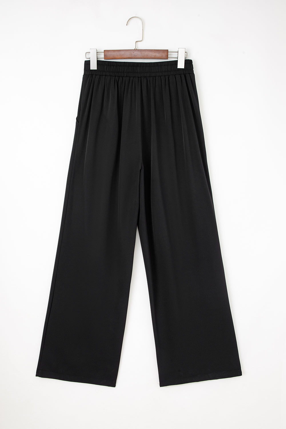 Black Pleated Loose Straight Pants