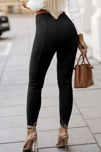 Faux Suede Skinny Leggings