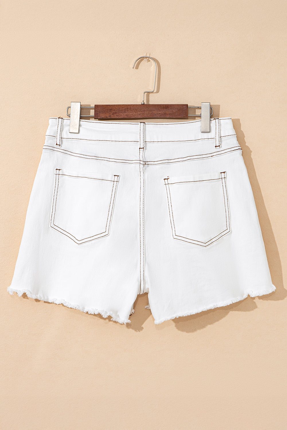 White High Waist Denim Shorts