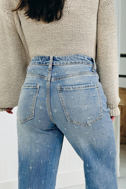 Mist Blue Distressed Jeans