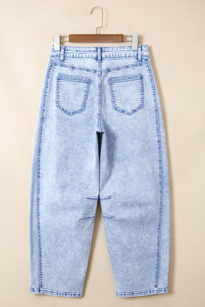 Light Washed Barrel Jeans