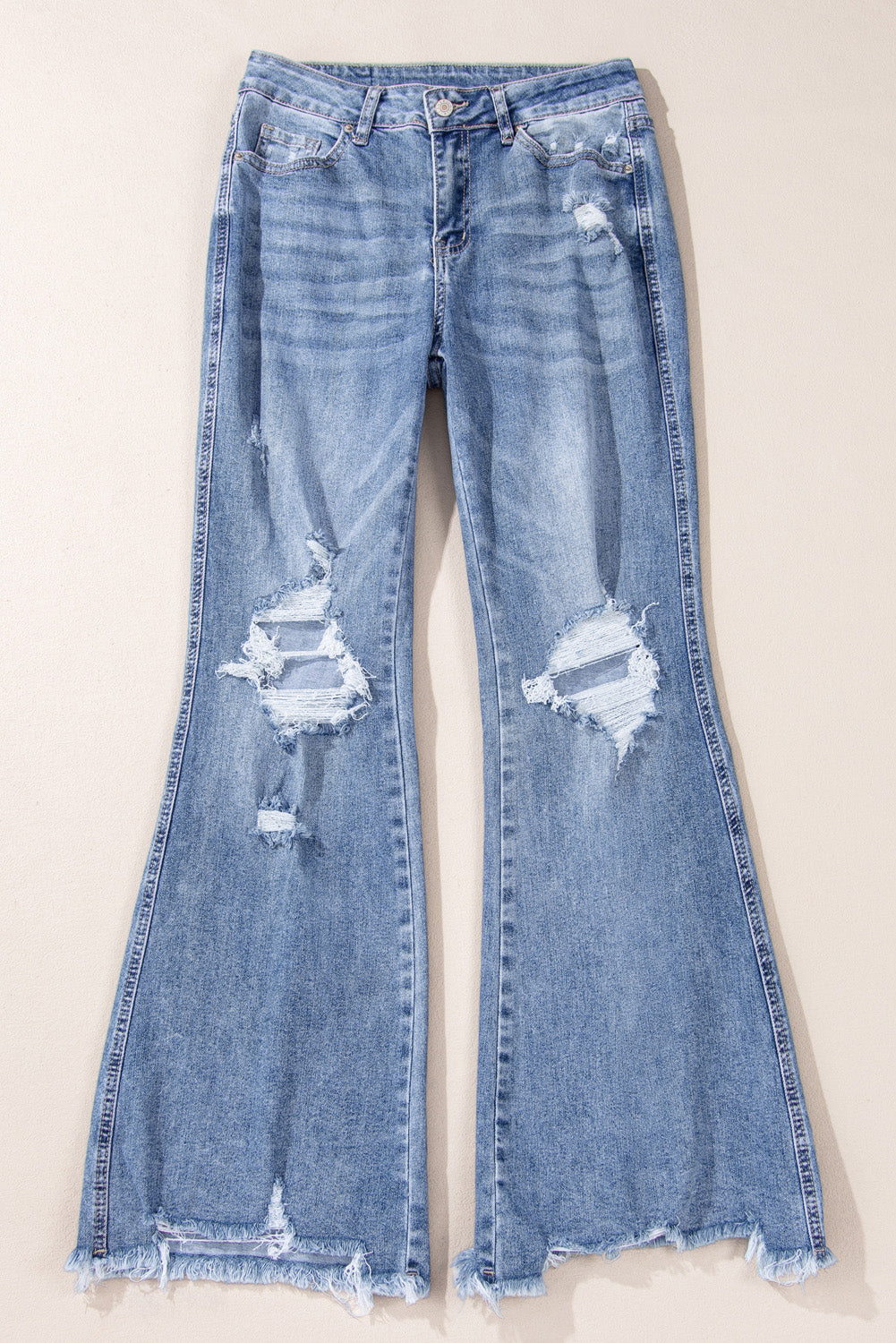 Dusk Blue High Rise Flared Jeans