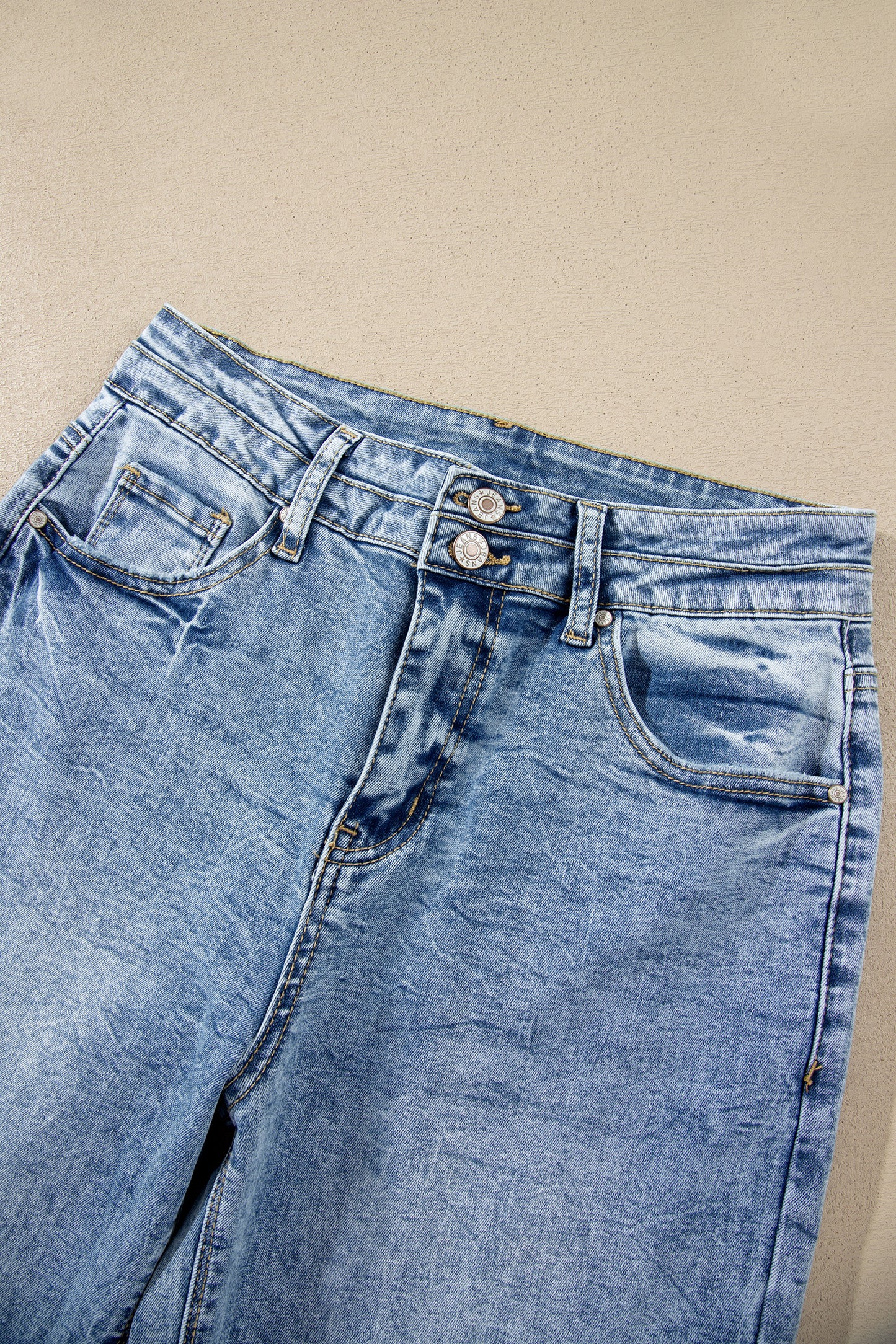 Blue Acid Wash Flare Jeans