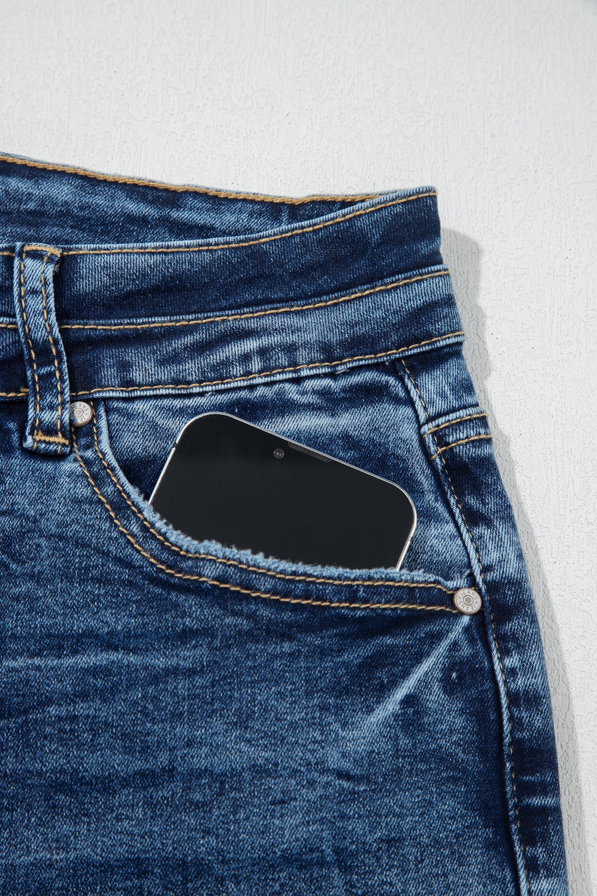 Blue Acid Wash Flare Jeans