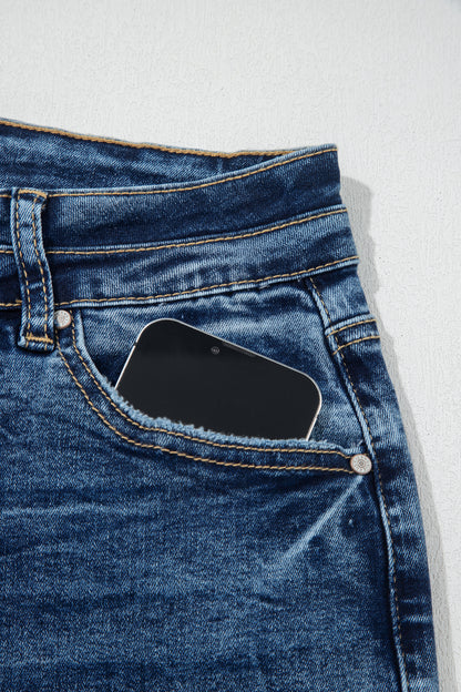 Blue Acid Wash Flare Jeans