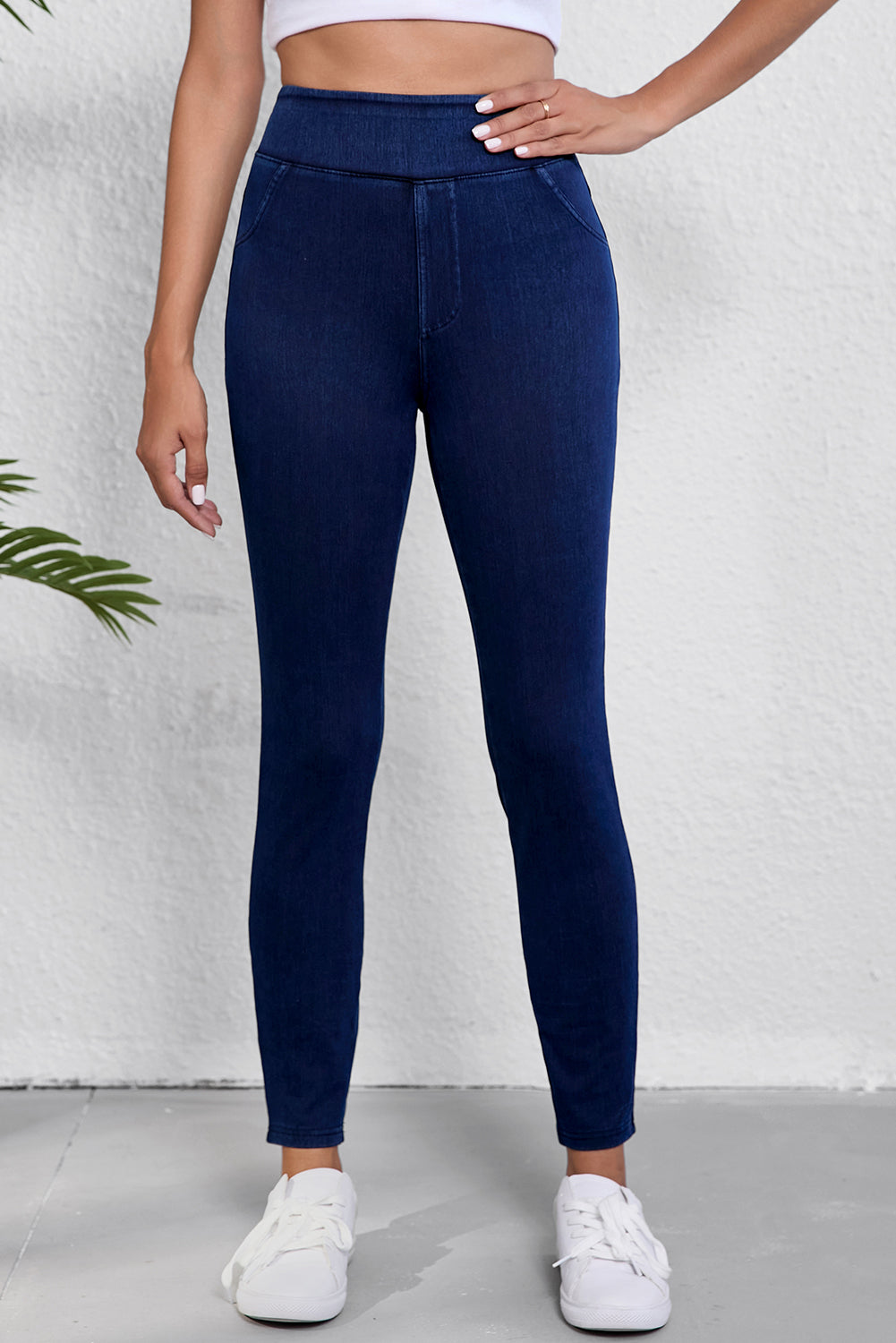 Blue High Waist Slim Fit Jeggings