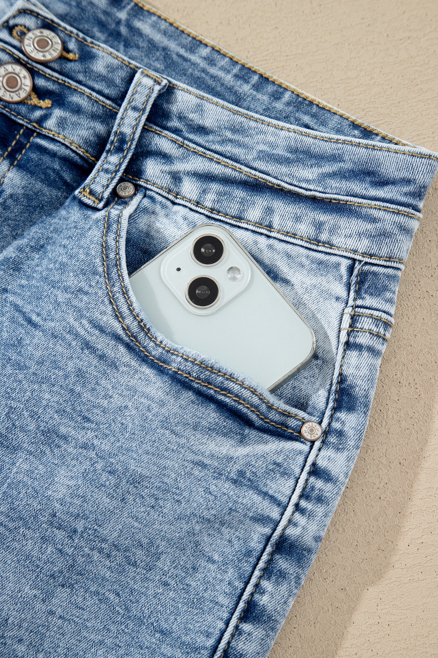 Blue Acid Wash Flare Jeans