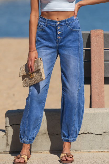 Blue Casual Loose Fit Jeans