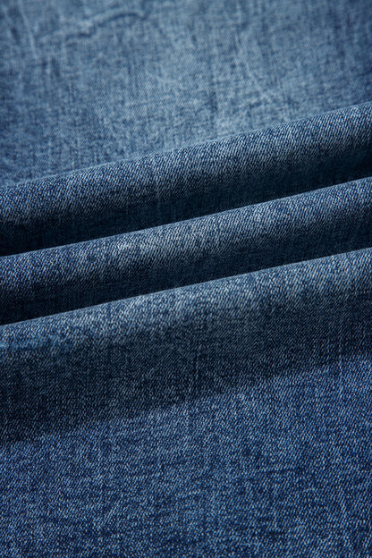 Blue Acid Wash Flare Jeans