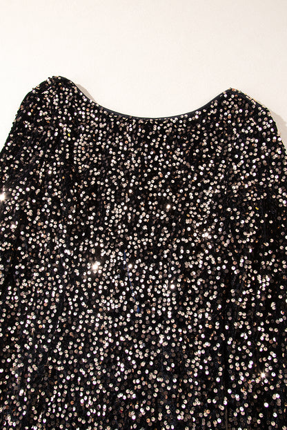 Black & Gold Sequin Bodycon Dress