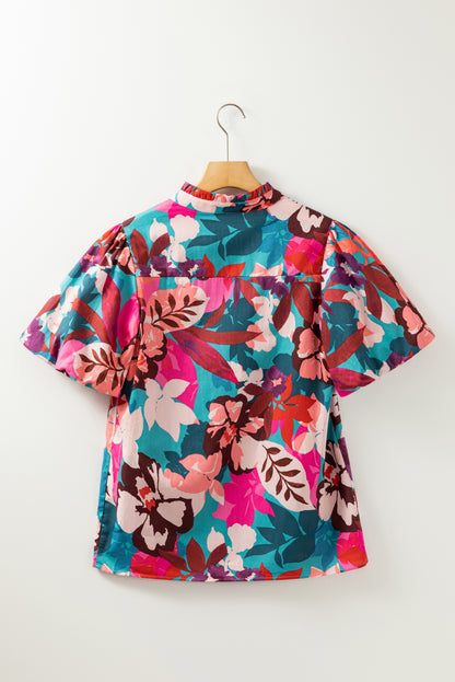 Rose Floral Print Blouse