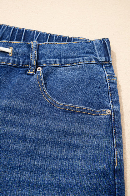 Dark Blue Acid Wash Plus Size Jeans