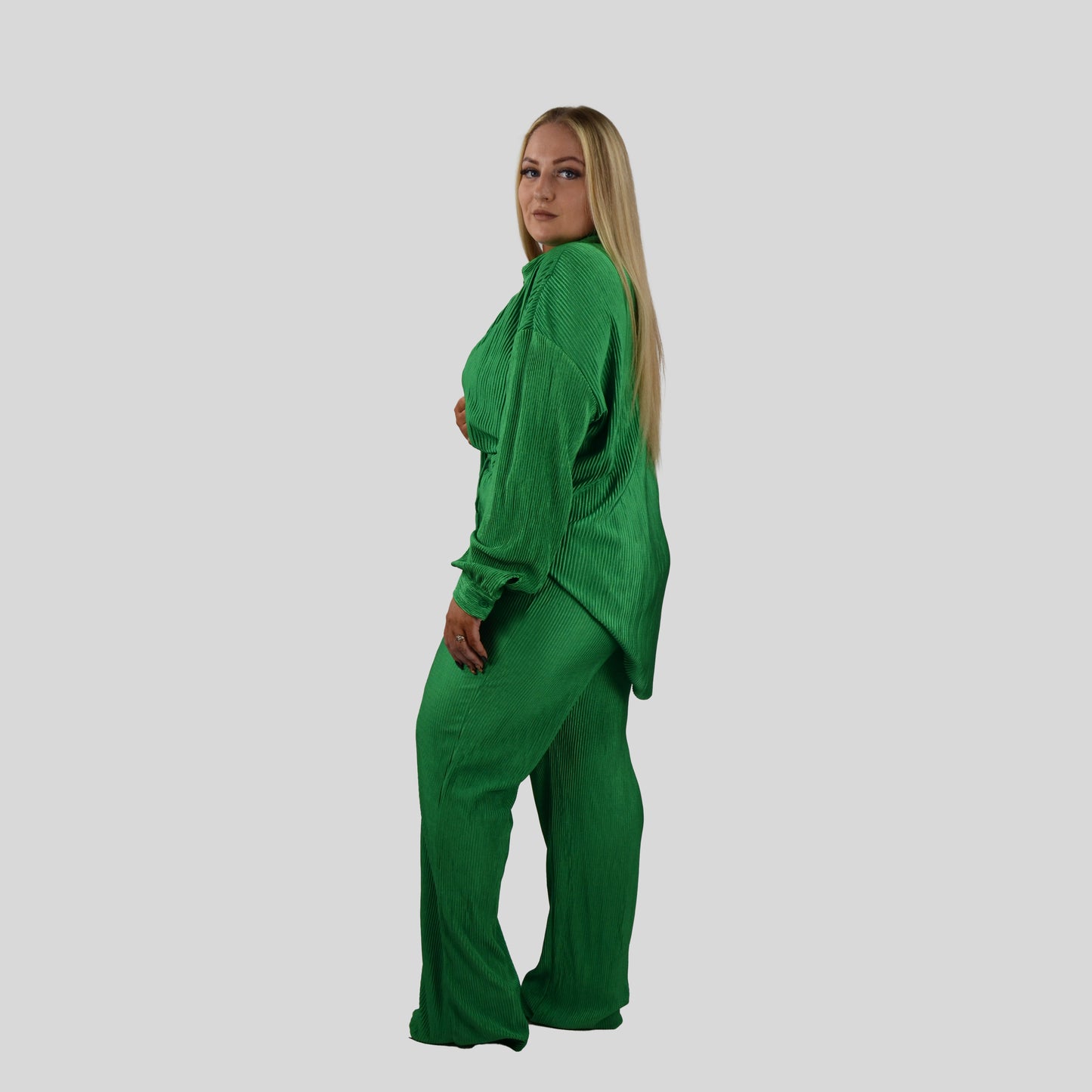 Green pleated 3 piece set