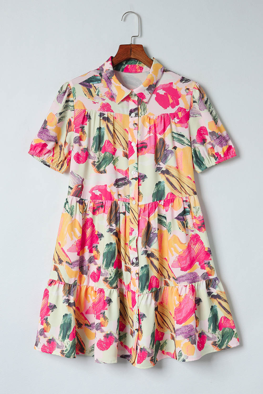 Multicolour Floral Print Shirt Dress