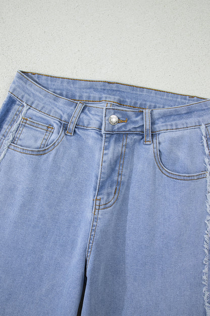 Beau Blue Contrast Frayed Jeans