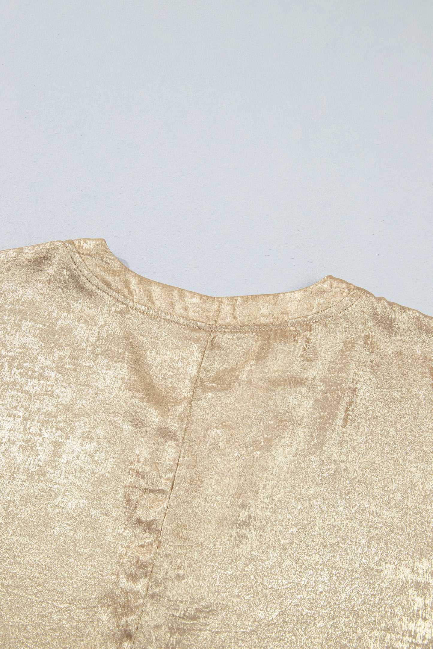 Gold Metallic Long Sleeve Blouse