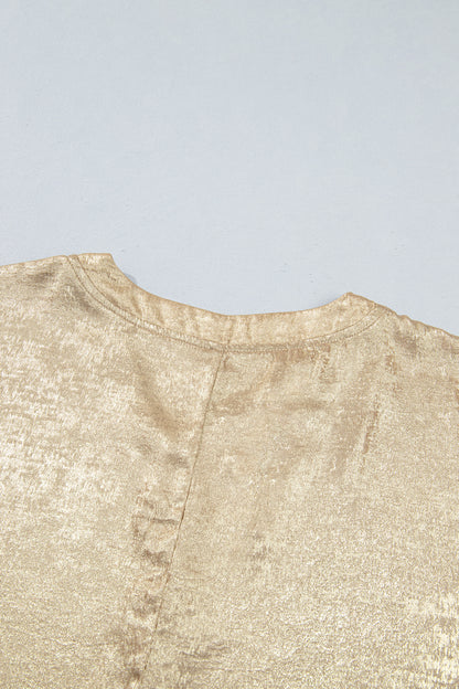 Gold Metallic Long Sleeve Blouse