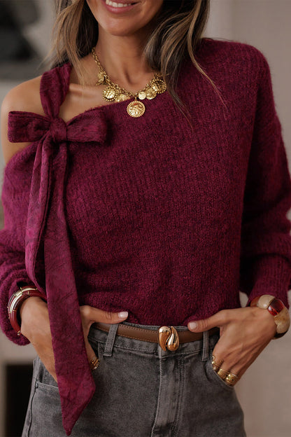 Burgundy Bow Asymmetric Jersey