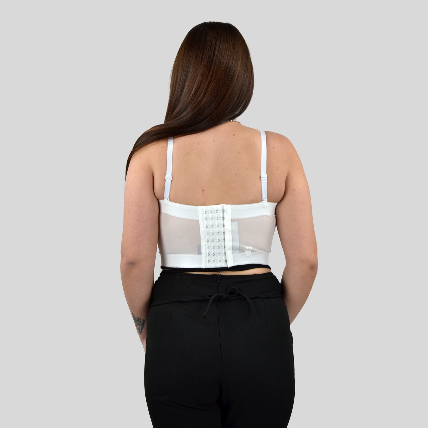 White mesh corset top