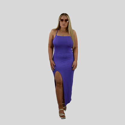 Purple midi dress