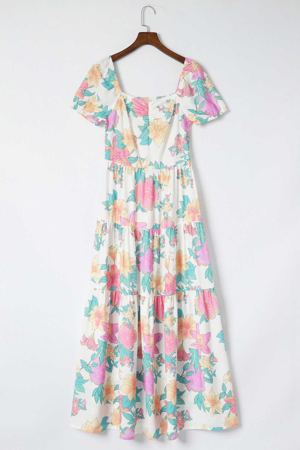 Multicolour Tiered Floral Maxi Dress