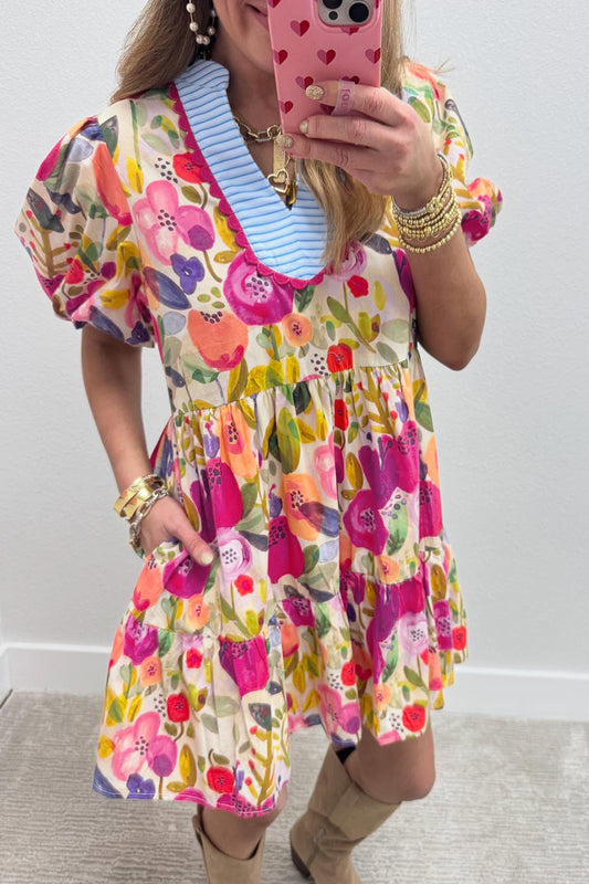Rose Bright Floral Dress