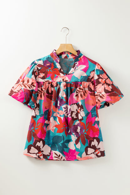 Rose Floral Print Blouse