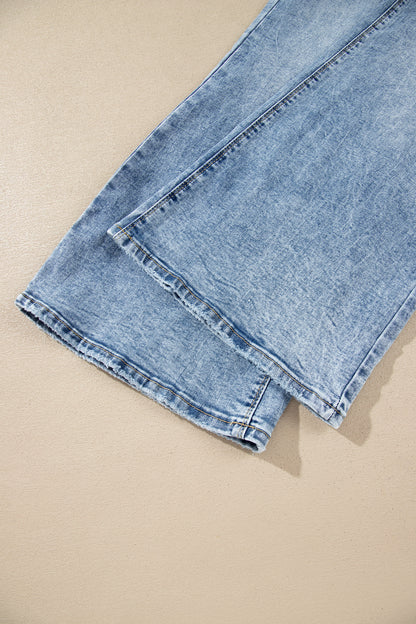 Blue Acid Wash Flare Jeans